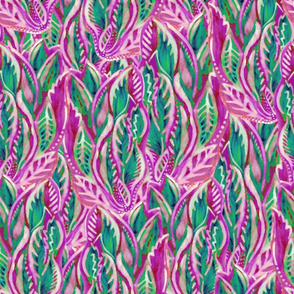 Bohemian Tropical Paradise Pink and Green