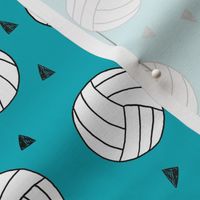 volleyball fabric - sports fabric, beach volleyball, volleyballs, sport, sports fabric -  teal