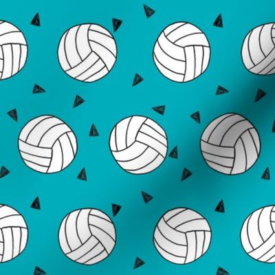 volleyball fabric - sports fabric, beach volleyball, volleyballs, sport, sports fabric -  teal