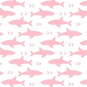 SMALL - shark fabric pink fabric sharks girls nursery baby fabric shark decor shark week fabric sharks