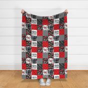 Grunge Car Red - Wholecloth Quilt - Cheater Quilt - CAR2