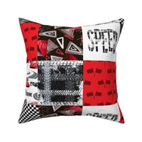 Grunge Car Red - Wholecloth Quilt - Cheater Quilt - CAR2
