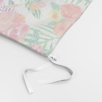 Watercolor Tropical Palm Leaf Floral in White