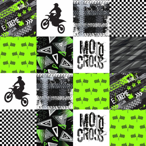 Grunge Motorcross Modified - Wholecloth Quilt - Cheater Quilt - Moto2