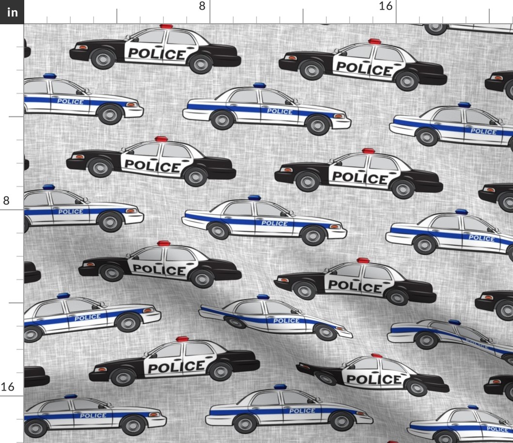 (jumbo scale) Police Car fabric - LAD19BS