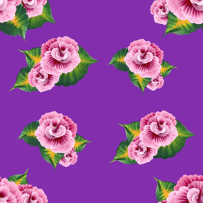 Pink Roses on Purple-Large Scale