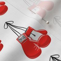 boxing gloves on string - white - LAD19