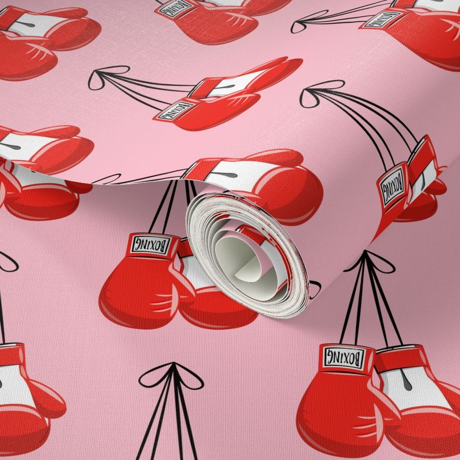 boxing gloves on string - pink - LAD19 | Spoonflower