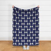 Navy Blue Peace and Love Birds, White Doves, Kissing Bird Print for Shirt Pattern, Curtains, Valentines Tablecloth, Anniversary Party Wedding Decor 