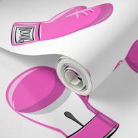 boxing gloves  - pink on white - LAD19