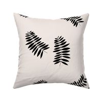 Palm leaves abstract minimal botanical summer garden monochrome black off white JUMBO