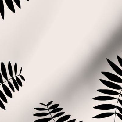 Palm leaves abstract minimal botanical summer garden monochrome black off white JUMBO