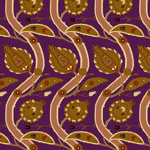 Ottoman Vines-Purple