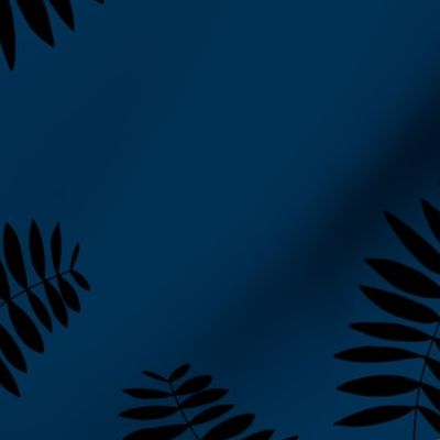 Palm leaves abstract minimal botanical summer garden monochrome black navy blue winter JUMBO