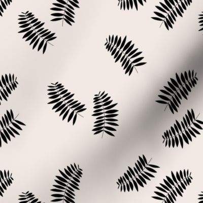 Palm leaves abstract minimal botanical summer garden monochrome black off white