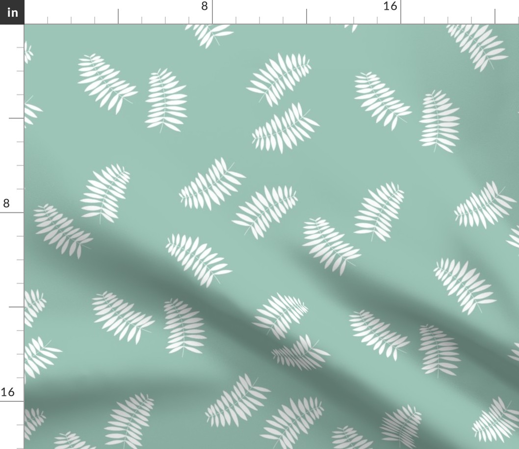 Palm leaves abstract minimal botanical summer garden white mint