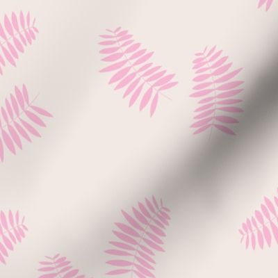 Palm leaves abstract minimal botanical summer garden pink off white