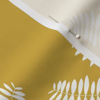 Palm leaves abstract minimal botanical summer garden white mustard yellow