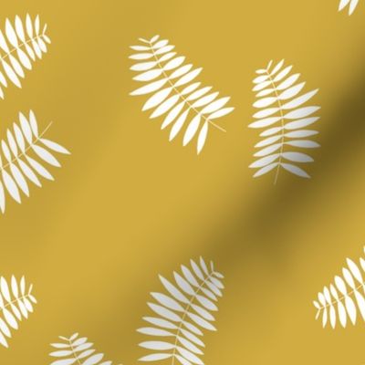 Palm leaves abstract minimal botanical summer garden white mustard yellow