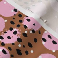 Abstract rain raw brush spots and dots cool trendy pastel minimal animal skin pink