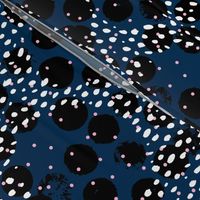 Abstract rain raw brush spots and dots cool trendy pastel minimal animal skin black navy pink