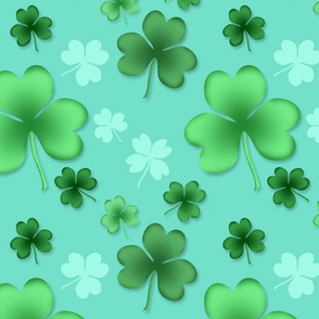 Lucky Clover Pattern Teal and Green