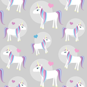 Happy Unicorn Pattern on Gray