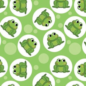 Cute Frog Pattern on Green