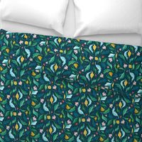 Upbeat Bold Boho Floral in Teal