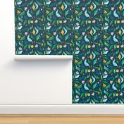 Upbeat Bold Boho Floral in Teal