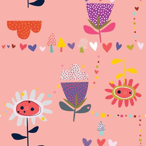 Scandi Flowers pink by Mount Vic and Me