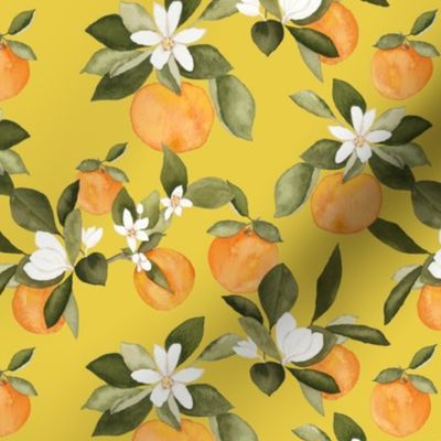 Orange Blossom on Yellow