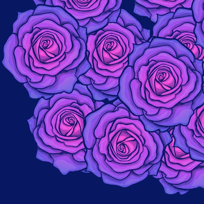 Neon Roses Fabric, Wallpaper and Home Decor