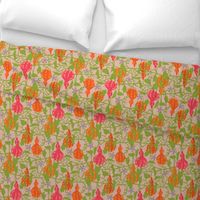 Ipu Hawaiian Tropical Fruit Gourds Floral Botanical in Red Orange Yellow Green on Sand - UnBlink Studio by Jackie Tahara