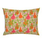 Ipu Hawaiian Tropical Fruit Gourds Floral Botanical in Red Orange Yellow Green on Sand - UnBlink Studio by Jackie Tahara