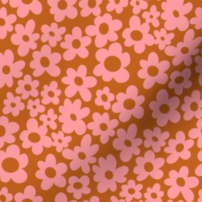 MEDIUM retro floral fabric - hippie floral fabric, hippie flowers, boho 