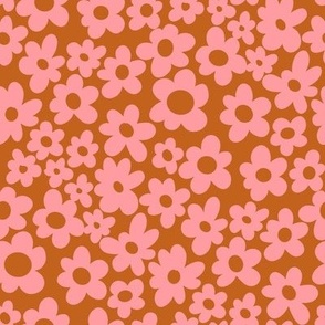 MEDIUM retro floral fabric - hippie floral fabric, hippie flowers, boho 