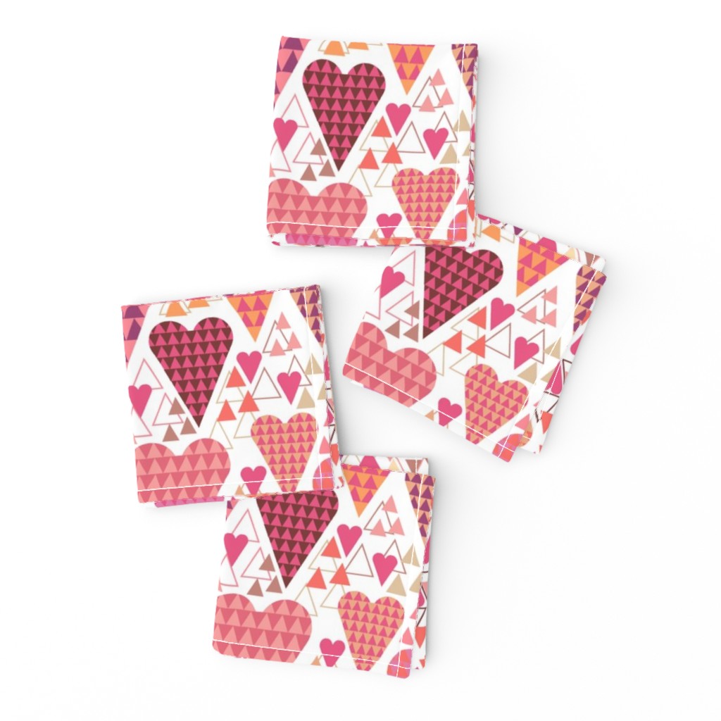 Hearts and Triangles, Large, White