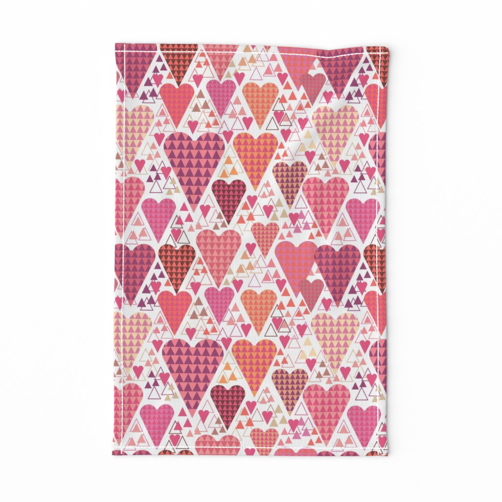 Hearts and Triangles, Large, White
