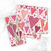 Hearts and Triangles, Large, White