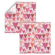 Hearts and Triangles, Large, White