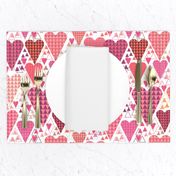 Hearts and Triangles, Large, White