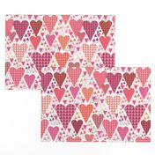 Hearts and Triangles, Large, White