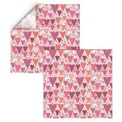 Hearts and Triangles, Medium, White