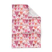 Hearts and Triangles, Medium, White