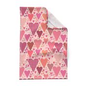 Hearts and Triangles, Large, Pink