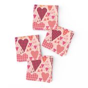 Hearts and Triangles, Large, Pink