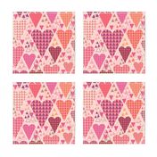 Hearts and Triangles, Large, Pink