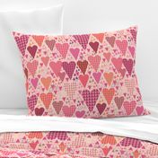 Hearts and Triangles, Large, Pink