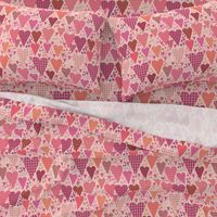 Hearts and Triangles, Large, Pink